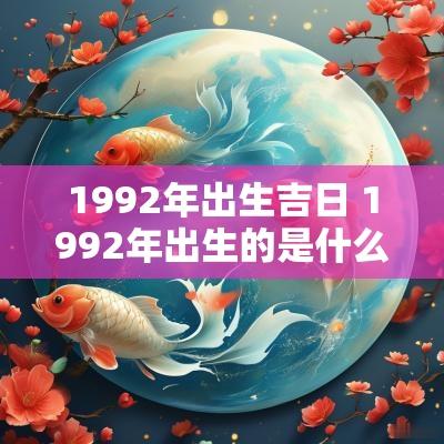 1992年出生吉日 1992年出生的是什么命