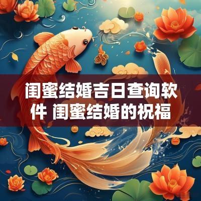 闺蜜结婚吉日查询软件 闺蜜结婚的祝福文案