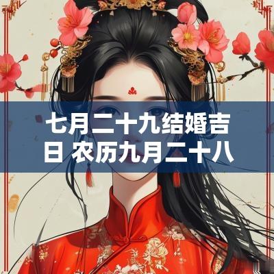 七月二十九结婚吉日 农历九月二十八适合结婚吗