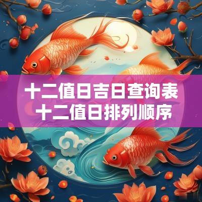十二值日吉日查询表 十二值日排列顺序