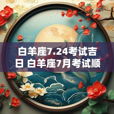 白羊座7.24考试吉日 白羊座7月考试顺利吗