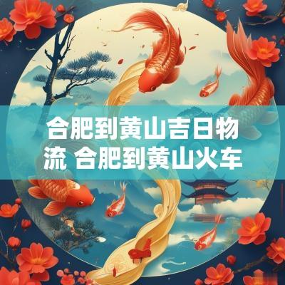 合肥到黄山吉日物流 合肥到黄山火车票查询