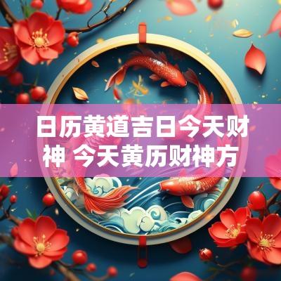 日历黄道吉日今天财神 今天黄历财神方位