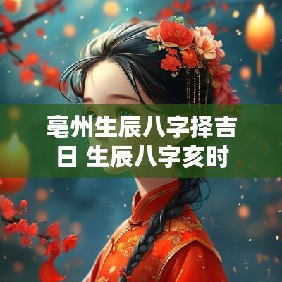 亳州生辰八字择吉日 生辰八字亥时
