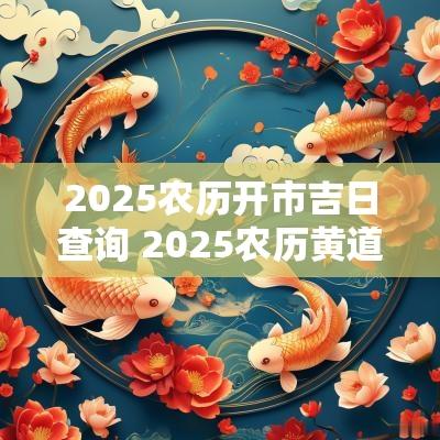 2025农历开市吉日查询 2025农历黄道吉日查询