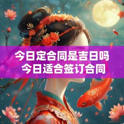 今日定合同是吉日吗 今日适合签订合同吗