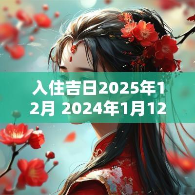 入住吉日2025年12月 2025年1月12日适合搬家入宅吗