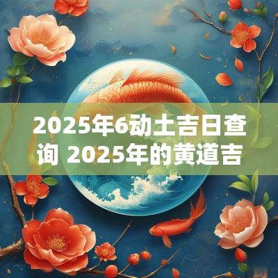 2025年6动土吉日查询 2025年的黄道吉日