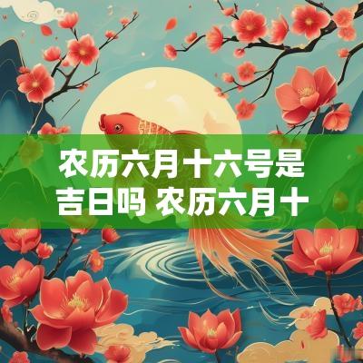 农历六月十六号是吉日吗 农历六月十六号是黄道吉日吗