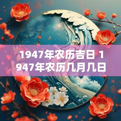 1947年农历吉日 1947年农历几月几日