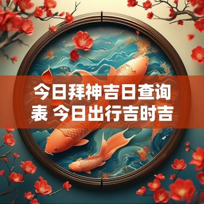 今日拜神吉日查询表 今日出行吉时吉日查询表