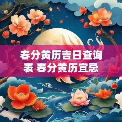 春分黄历吉日查询表 春分黄历宜忌