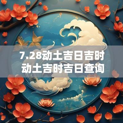 7.28动土吉日吉时 动土吉时吉日查询