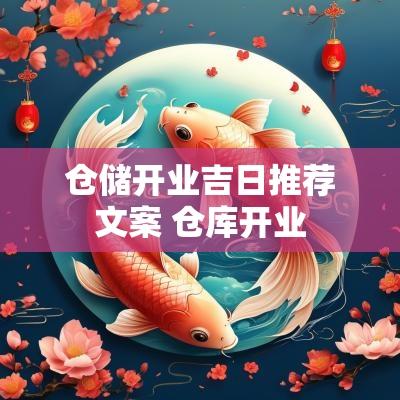 仓储开业吉日推荐文案 仓库开业