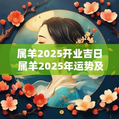 属羊2025开业吉日 属羊2025年运势及运程详解
