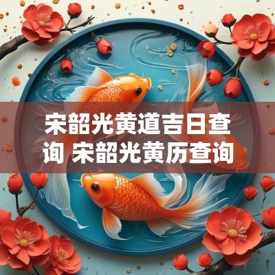 宋韶光黄道吉日查询 宋韶光黄历查询黄道吉日