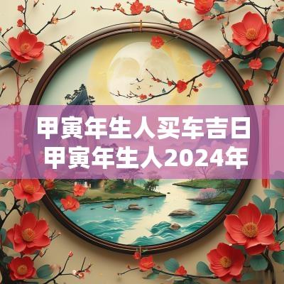 甲寅年生人买车吉日 甲寅年生人2025年运程