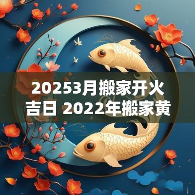 20253月搬家开火吉日 2025年搬家黄道吉日一览表3月本文将为您提供2025年3月搬家和开火的吉日，帮助您选择适合的日期，以便确保新生活的顺利与安全。