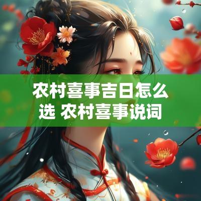 农村喜事吉日怎么选 农村喜事说词
