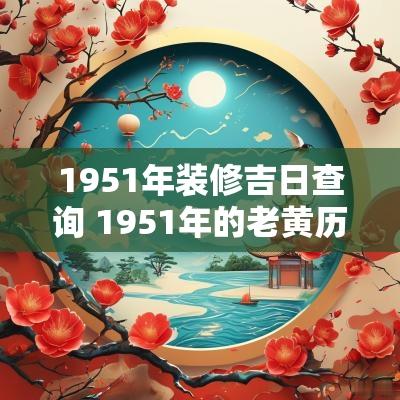 1951年装修吉日查询 1951年的老黄历