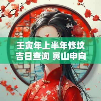 壬寅年上半年修坟吉日查询 寅山申向修坟年月