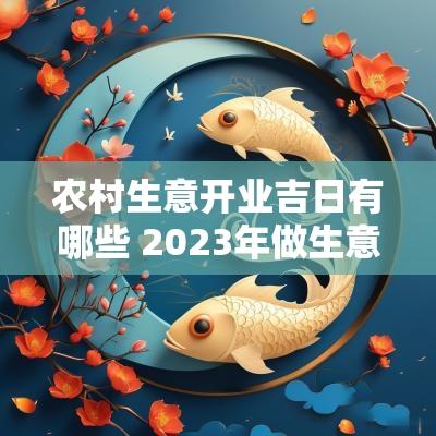 农村生意开业吉日有哪些 2025年做生意开业吉日时