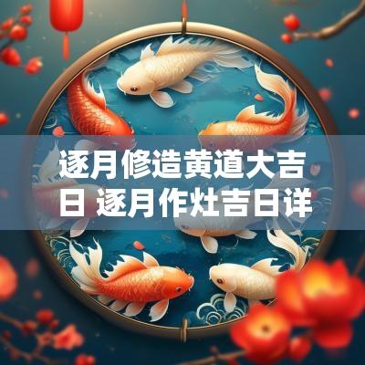 逐月修造黄道大吉日 逐月作灶吉日详解