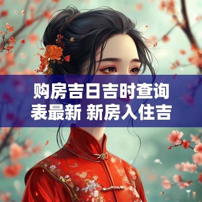 购房吉日吉时查询表最新 新房入住吉时查询