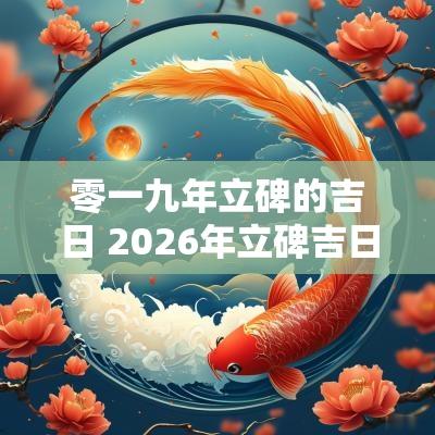 零一九年立碑的吉日 2026年立碑吉日