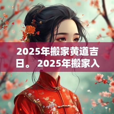 2025年搬家黄道吉日。 2025年搬家入宅黄道吉日一览表