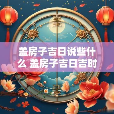盖房子吉日说些什么 盖房子吉日吉时查询2025