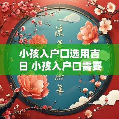 小孩入户口选用吉日 小孩入户口需要双方户口本吗