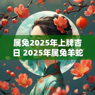 属兔2025年上牌吉日 2025年属兔羊蛇动土吉时