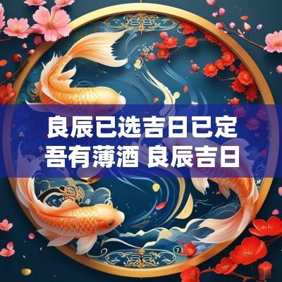 良辰已选吉日已定吾有薄酒 良辰吉日已定择日请帖已待
