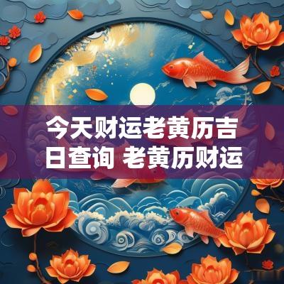 今天财运老黄历吉日查询 老黄历财运方位今天