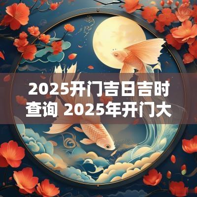 2025开门吉日吉时查询 2025年开门大吉时间