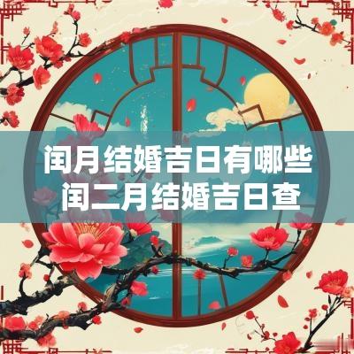 闰月结婚吉日有哪些 闰二月结婚吉日查询