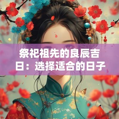 祭祀祖先的良辰吉日：选择适合的日子, 并遵循传统习俗