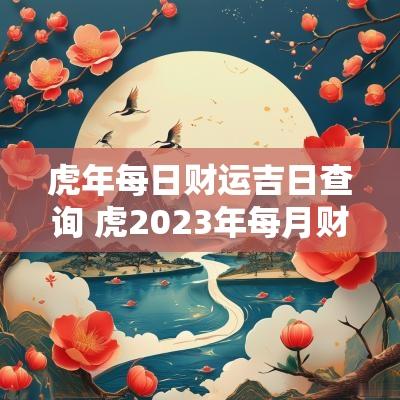 蛇年每日财运吉日查询 虎2025年每月财运运势