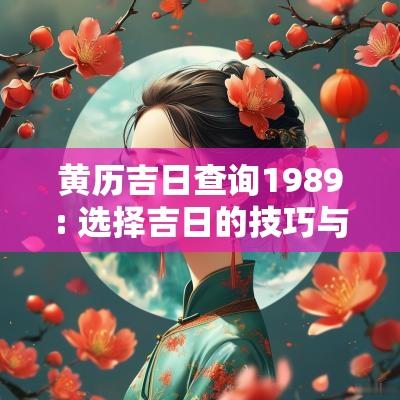 黄历吉日查询1989: 选择吉日的技巧与方法