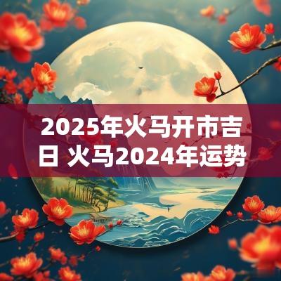 2025年火马开市吉日 火马2025年运势