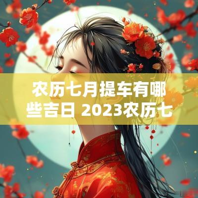农历七月提车有哪些吉日 2025农历七月提车吉日