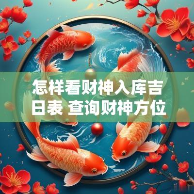 怎样看财神入库吉日表 查询财神方位的日历