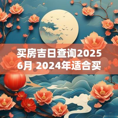 买房吉日查询20256月 2025年适合买房的日子