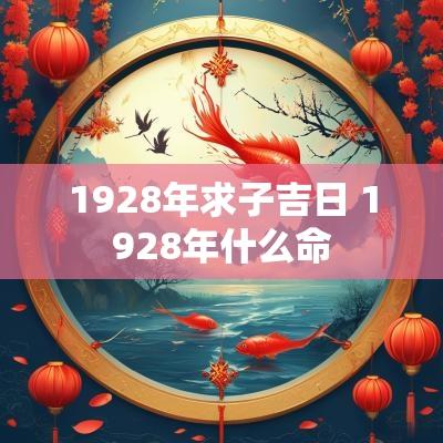 1928年求子吉日 1928年什么命