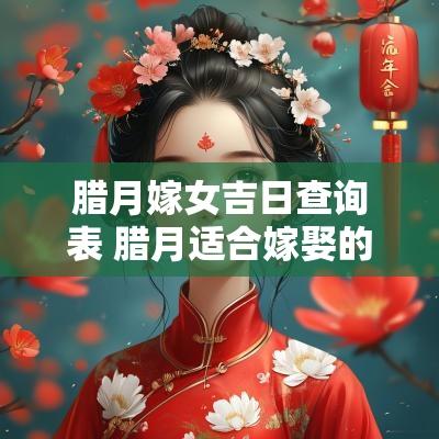 腊月嫁女吉日查询表 腊月适合嫁娶的日子