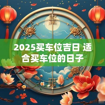 2025买车位吉日 适合买车位的日子