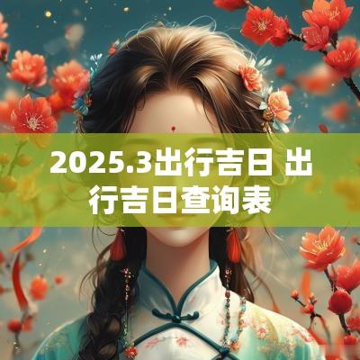 2025.3出行吉日 出行吉日查询表