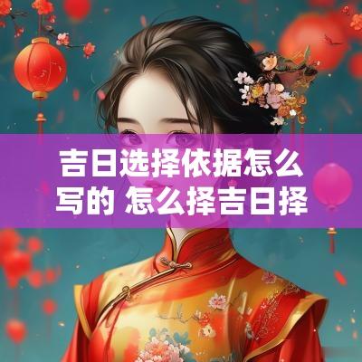 吉日选择依据怎么写的 怎么择吉日择吉日遵循的原则