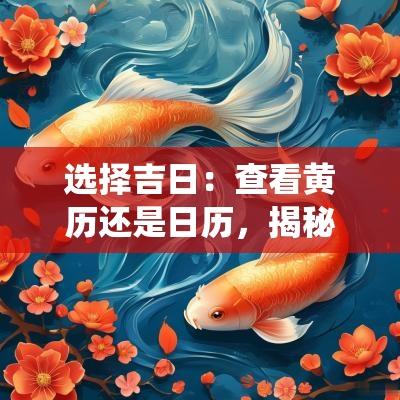 选择吉日：查看黄历还是日历，揭秘传统与现代的选择